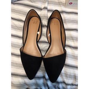 Suede pointy toe flats